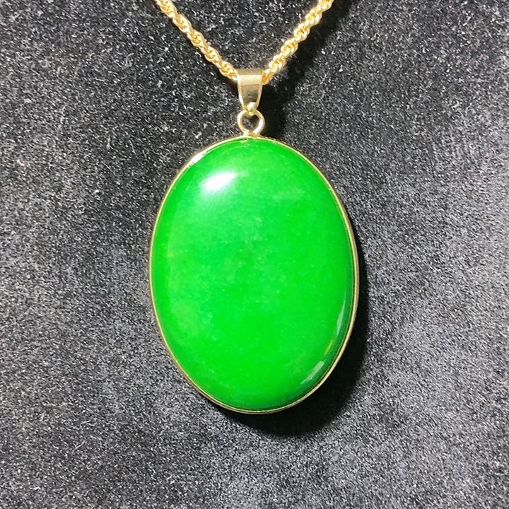 翡翠颈饰14K金镶嵌吊坠