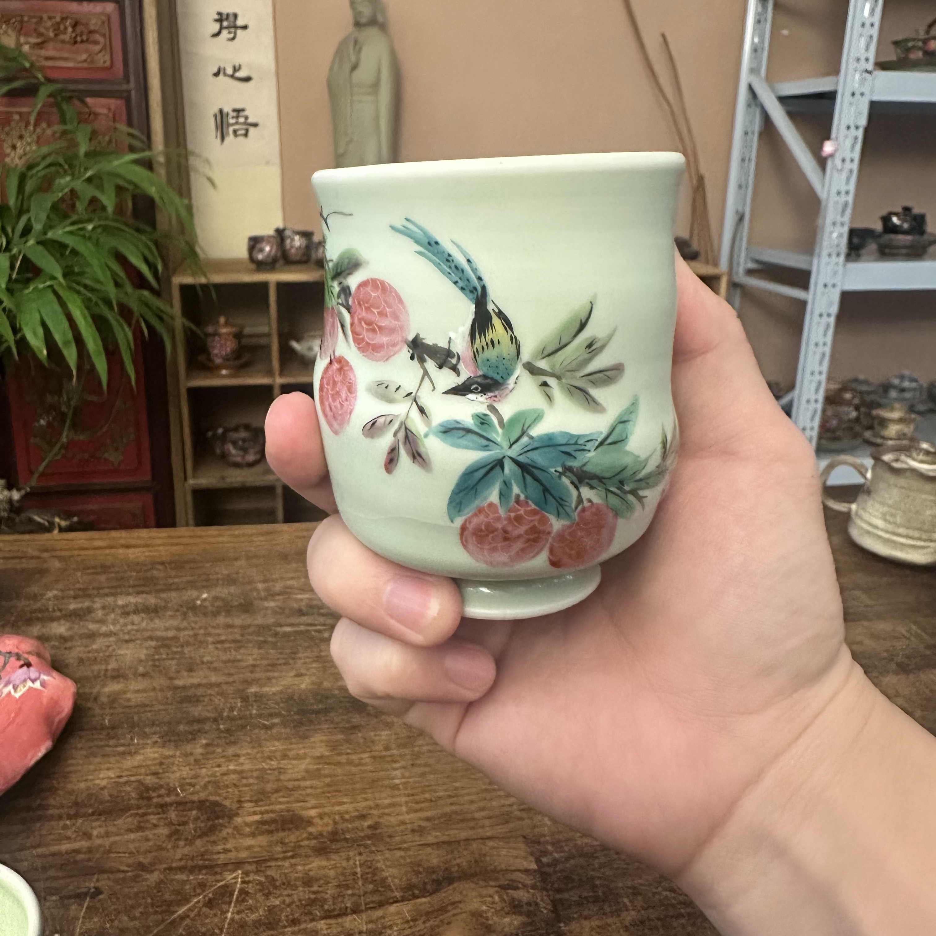 愚杏堂柴烧手绘杯