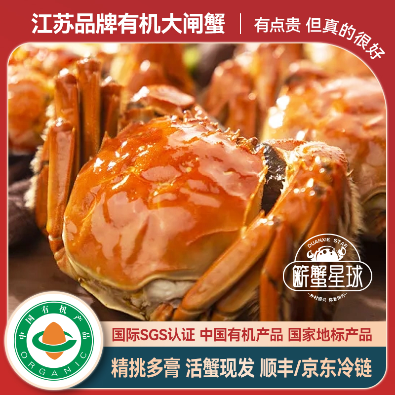 【活蟹】有机大闸蟹公蟹3两 母蟹2两 8/10只 簖蟹星球