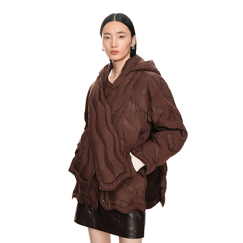 H·GENTEEL荷高新冬女时尚版型可拆卸围巾羽绒服GCD42560756-1