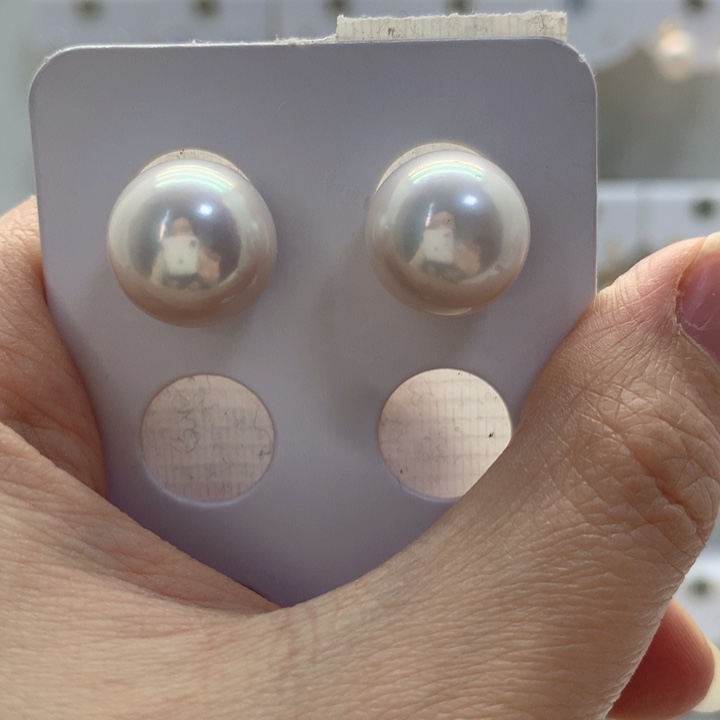 淡水珍珠耳饰银S925镶嵌定制