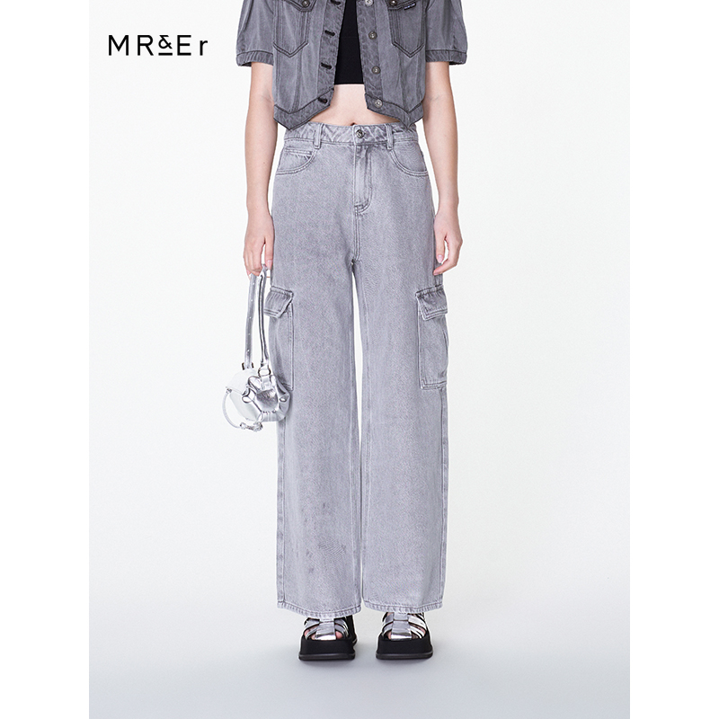 【专柜同款】工装风休闲阔腿牛仔裤夏季百搭宽松直筒裤R4B72421