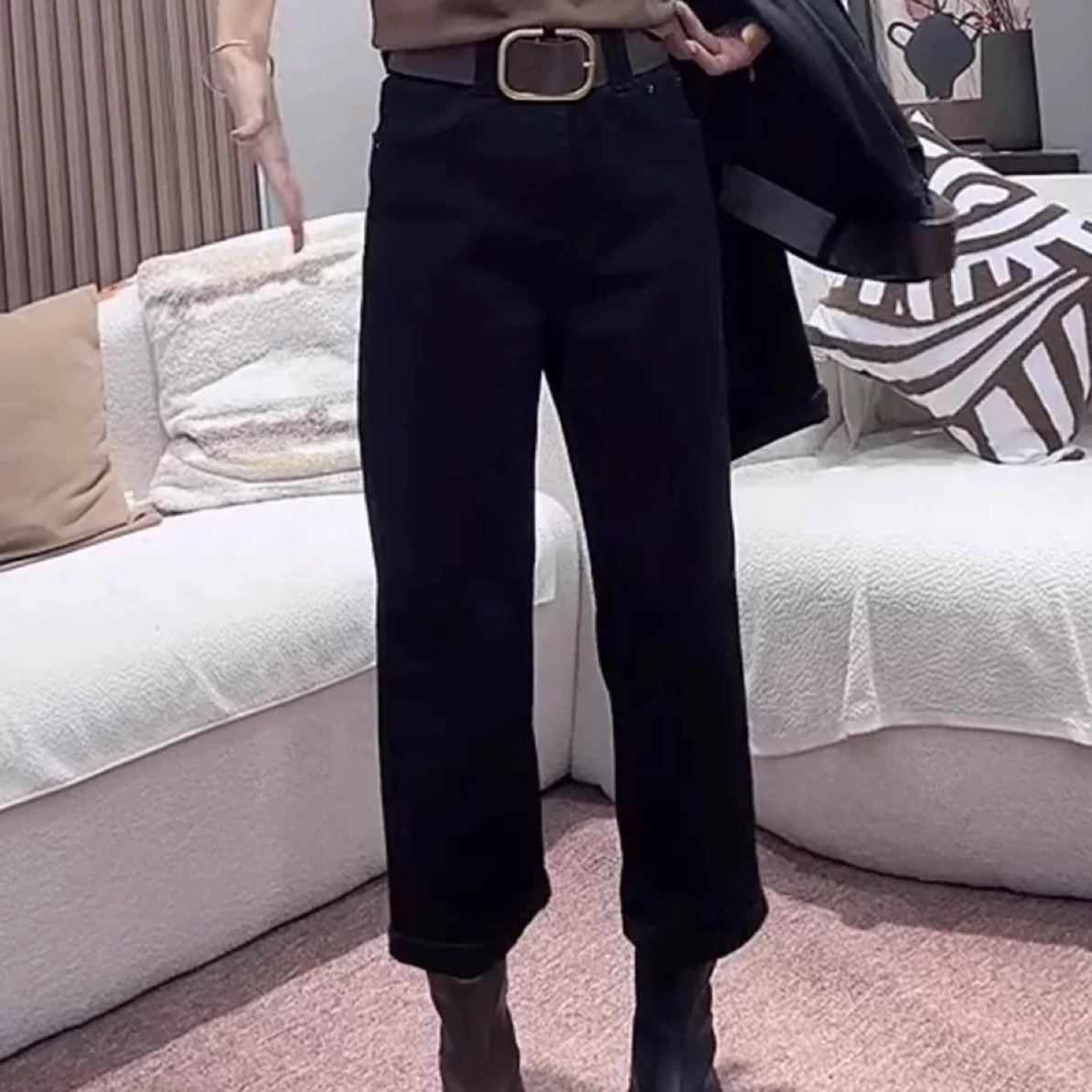 2025秋冬新款高腰百搭牛仔裤显瘦6066
