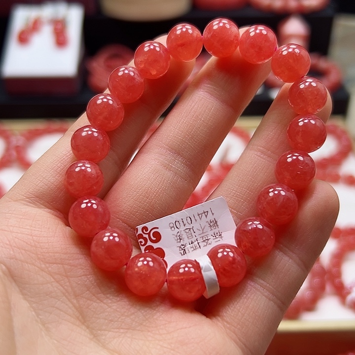 菱锰矿（红纹石）手串超美10.1mm未镶嵌