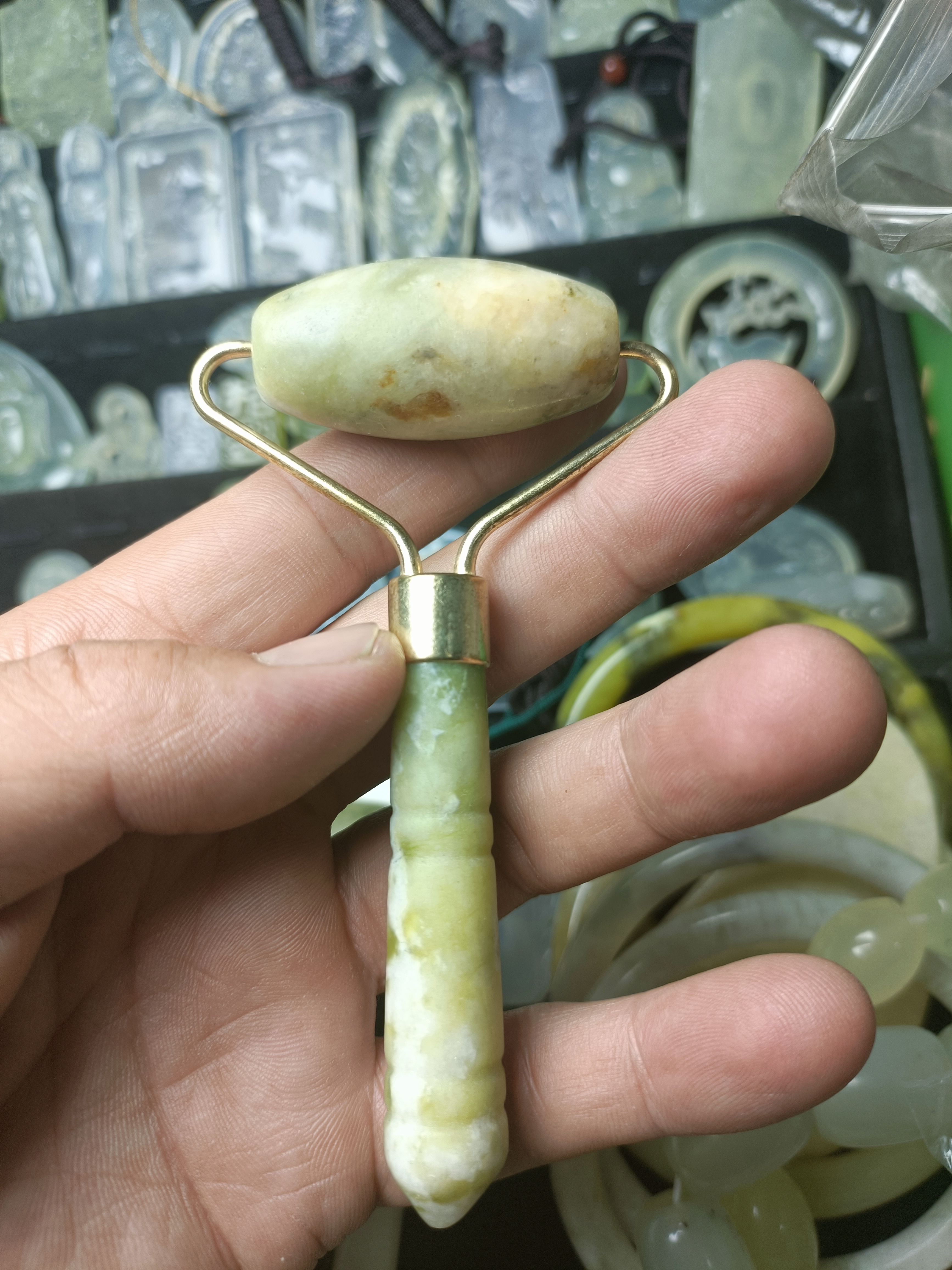 岫岩玉美容器按摩美容天然玉石按摩棒面部修复器