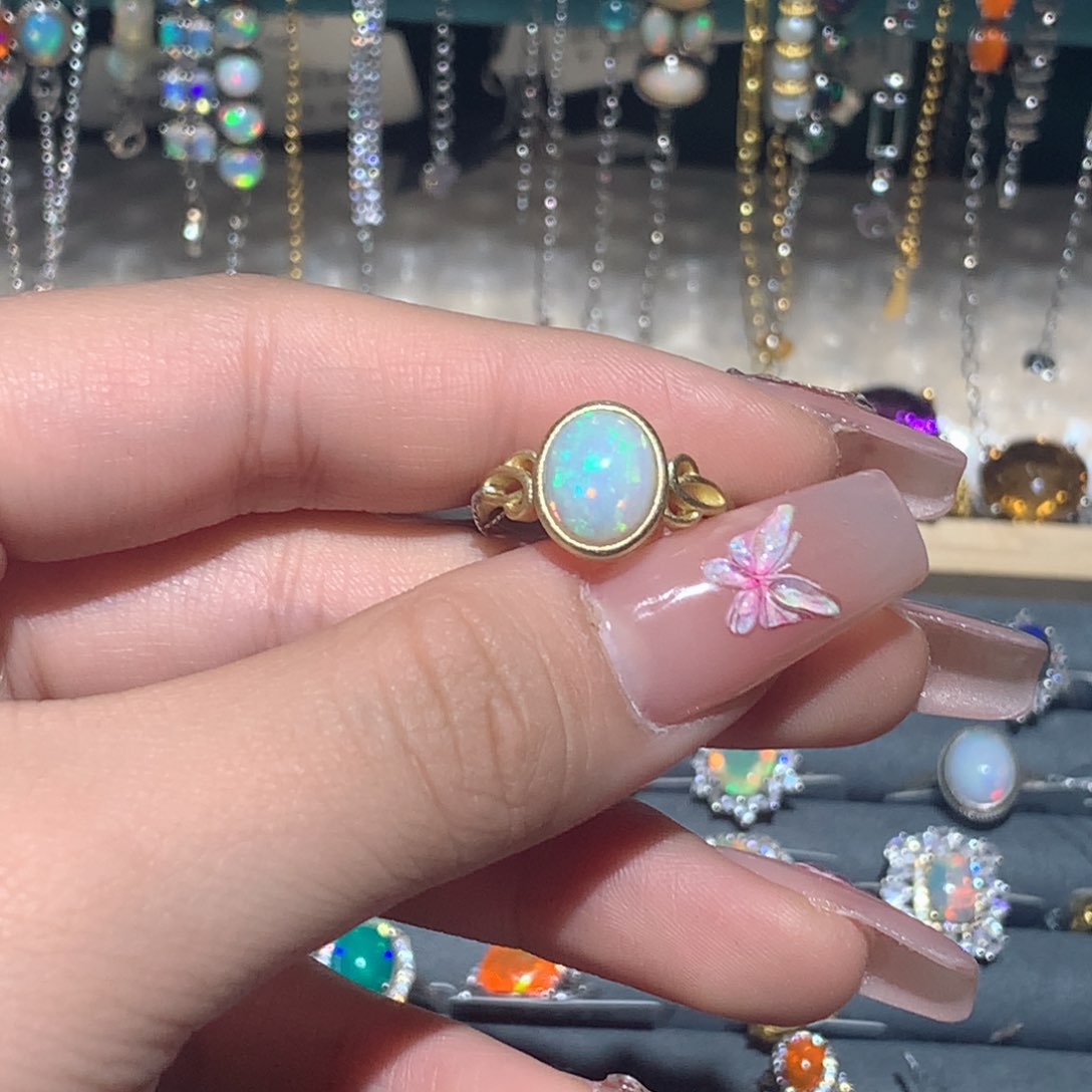 欧泊福利戒指银S925镶嵌