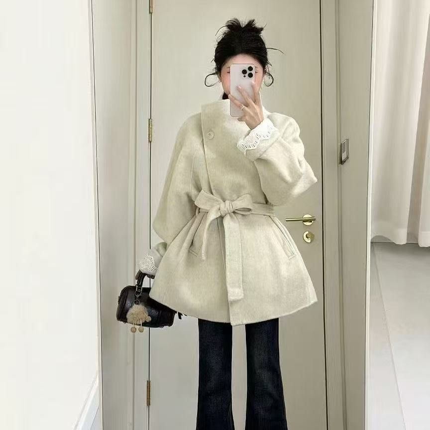 深冬灰色呢子大衣女入冬季2025新款毛呢外套小个子独特超好看加厚