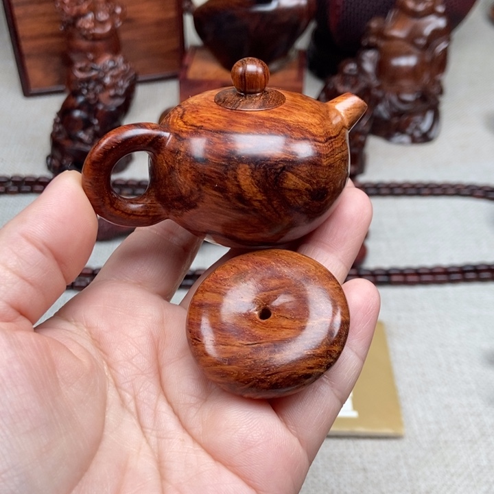 花梨木类端景台用****2壶+平安扣