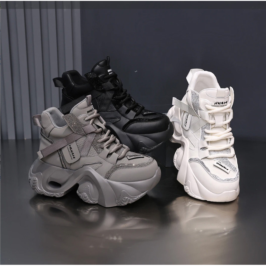 【明】【单里/加绒】2025冬新款增高老爹鞋女超火加绒厚底休闲女鞋