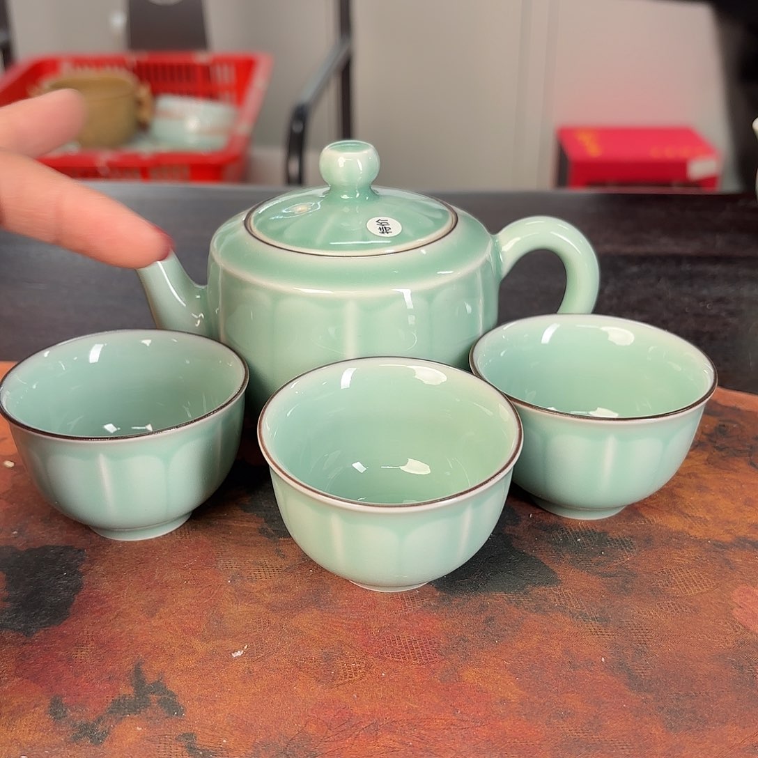 龙泉云间青瓷小米茶器