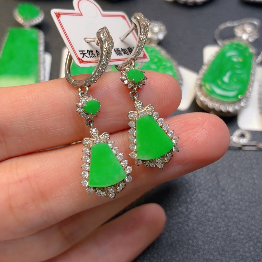 翡翠银S925镶嵌吊坠(不含链)