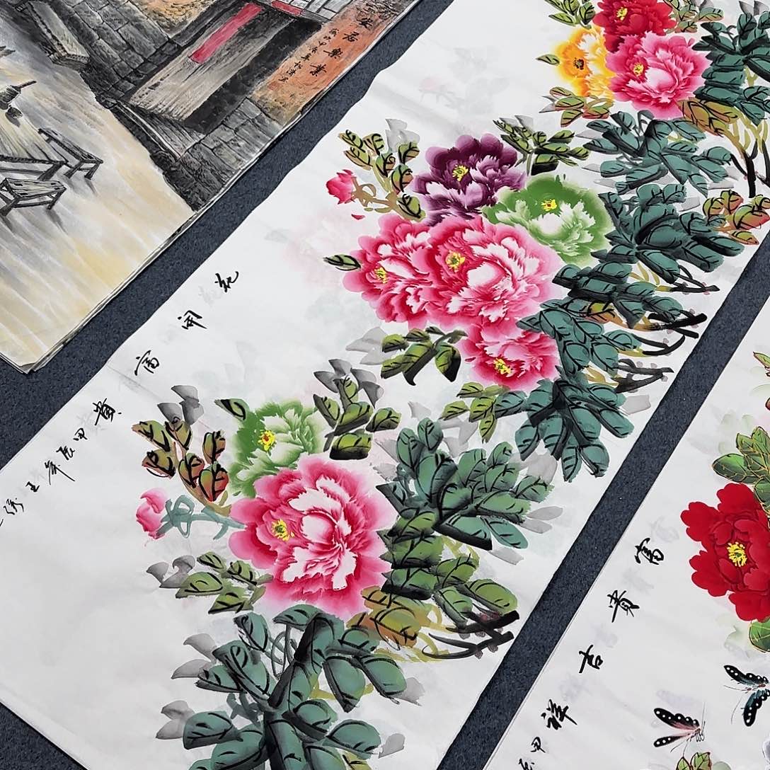 国画尺寸70X180手绘作品 