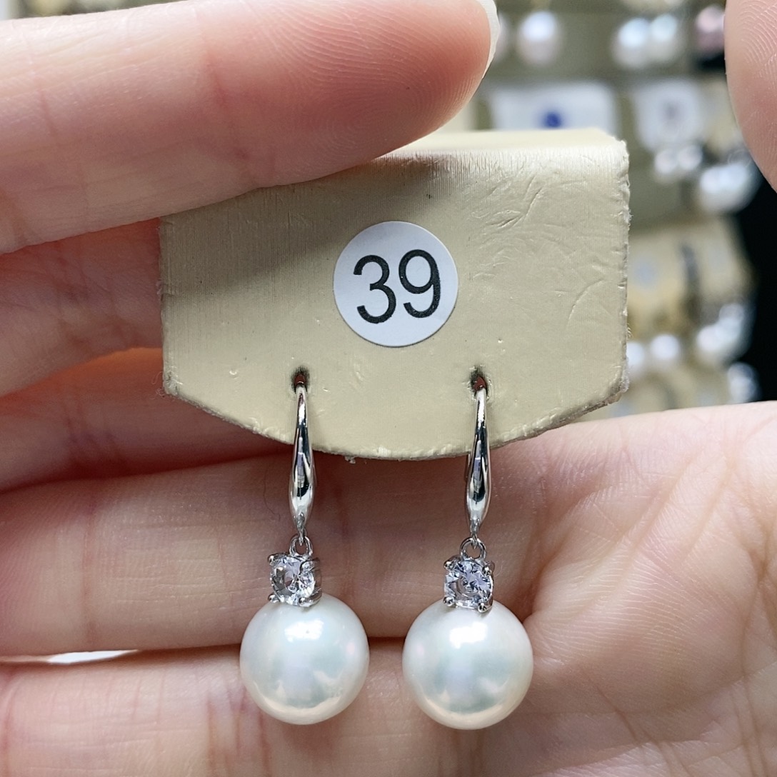 淡水珍珠耳饰银S925镶嵌