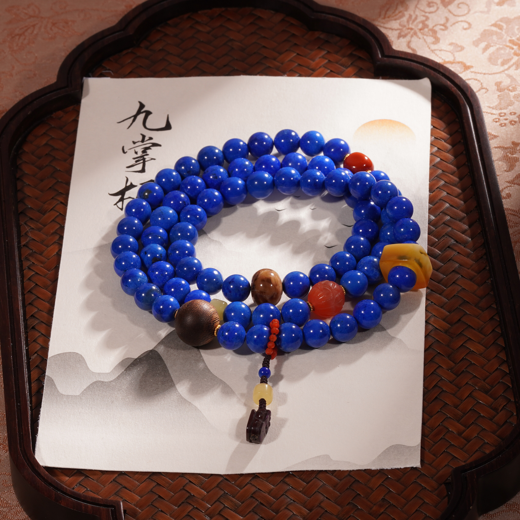 【板娘甄选】天然青金石多圈手串约7mm设计款轻奢珠宝—多样性发其一