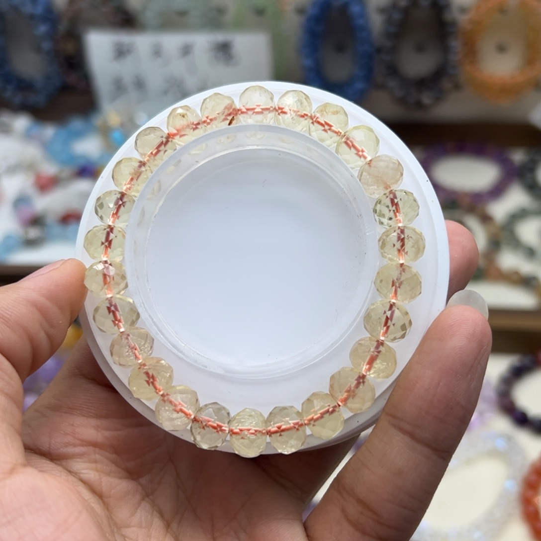 未镶嵌水晶手链黄水晶切面