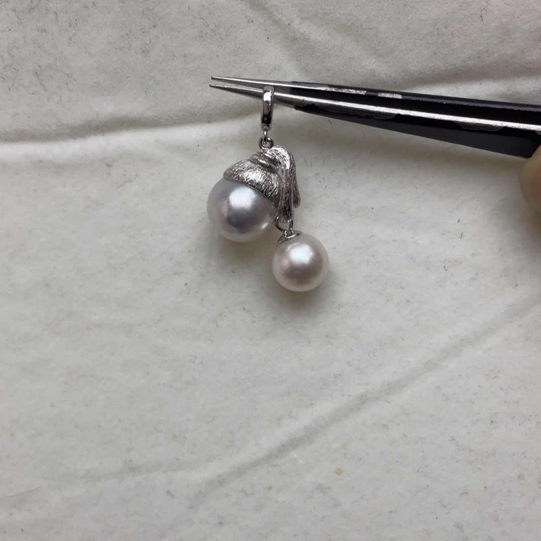 吊坠(不含链)海水珍珠银S925镶嵌