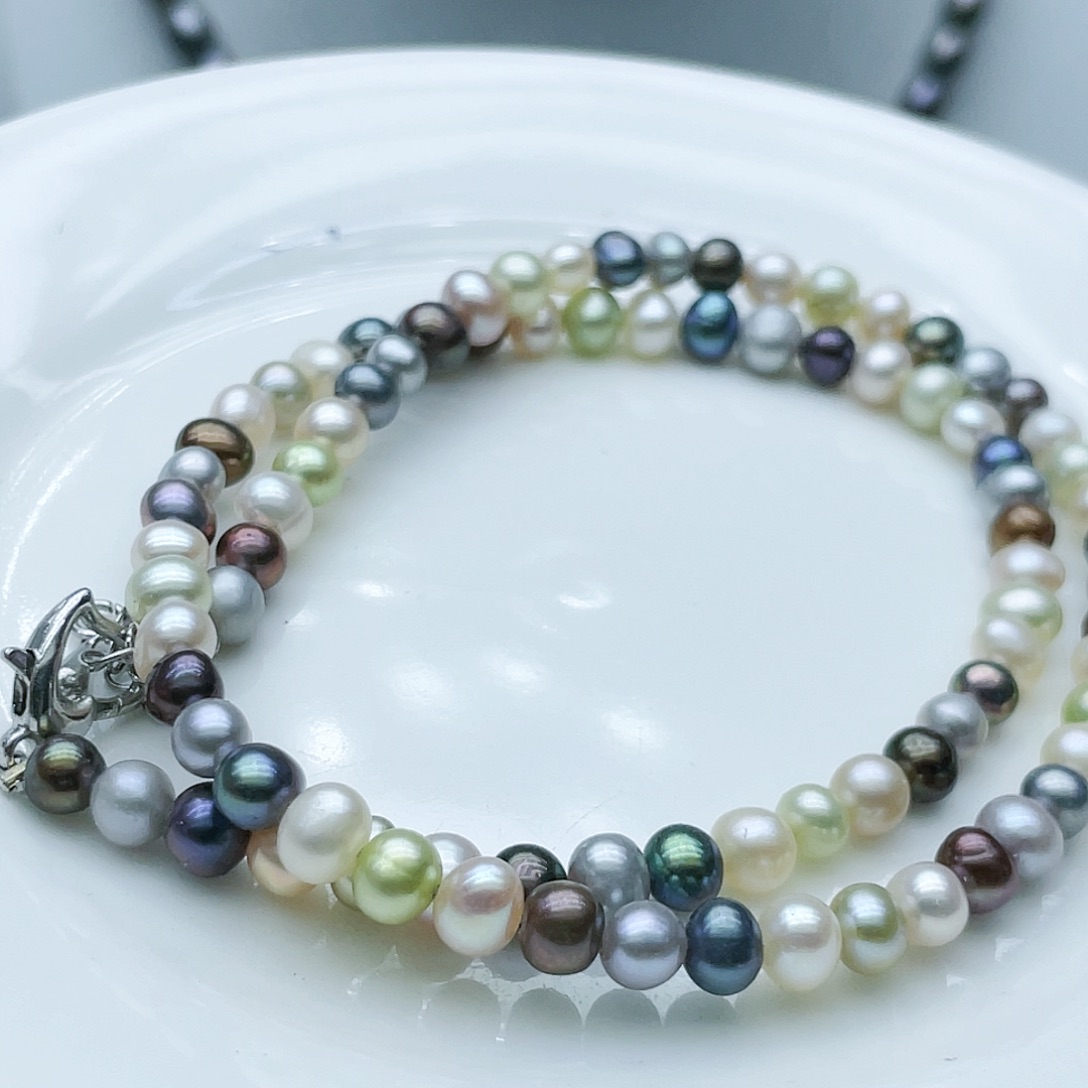 淡水珍珠颈饰钛钢