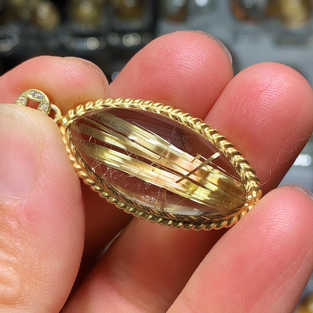 水晶珠宝半成品银S925镀金镶嵌定制款