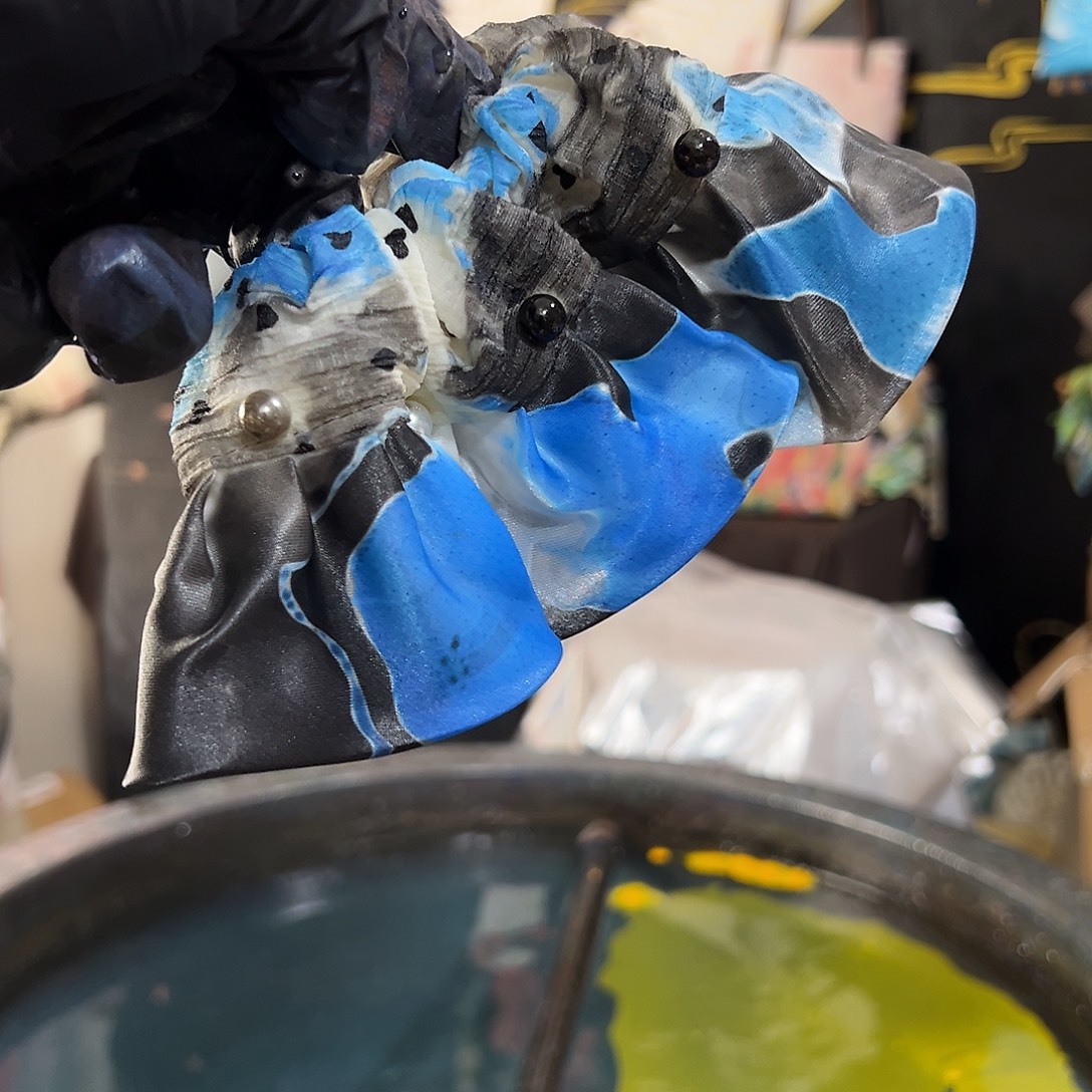 659新款芭蕾发圈蓝黑