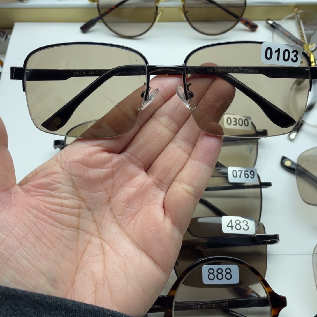 茶水晶半框眼镜 0103