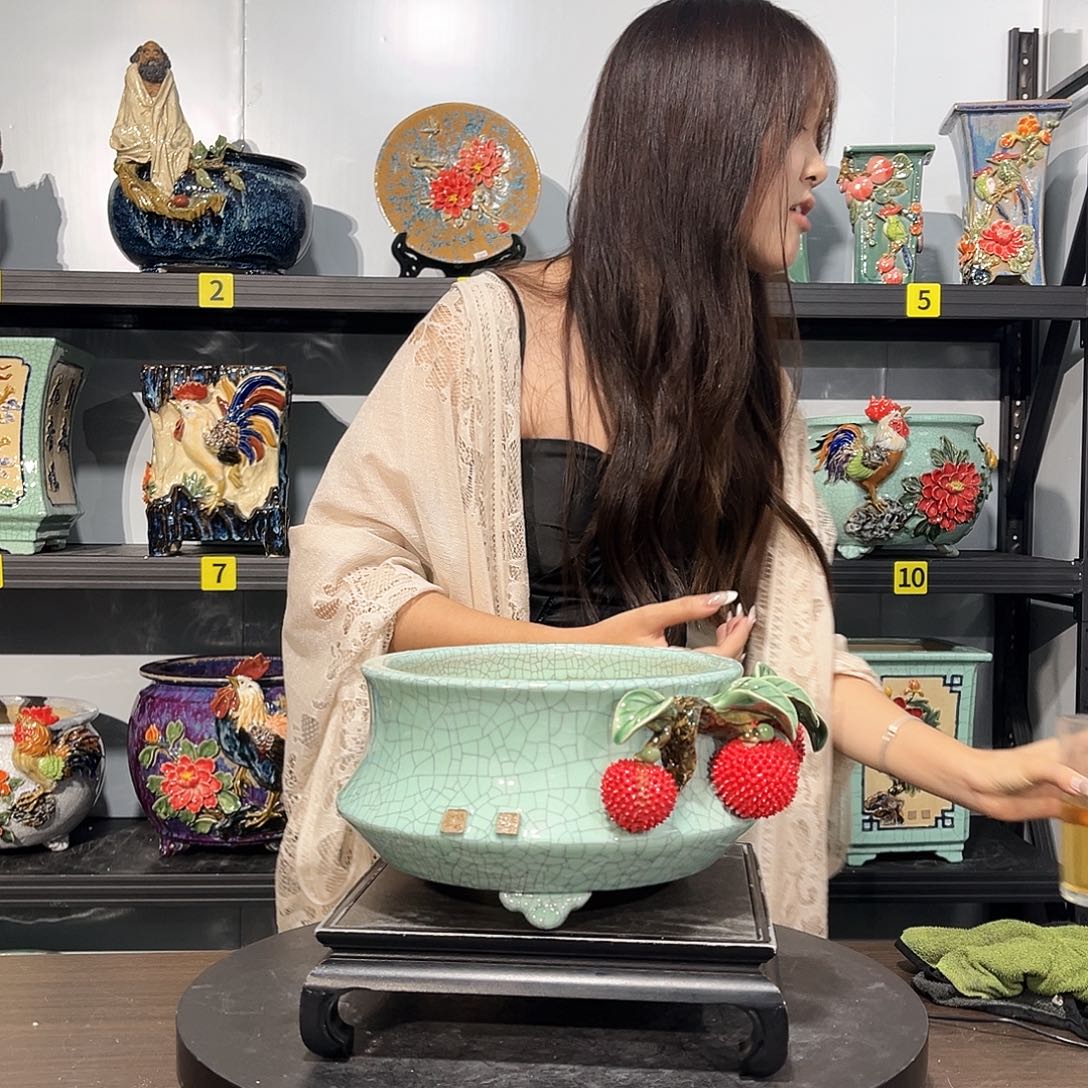 走***看高温烧制石湾盆不退换