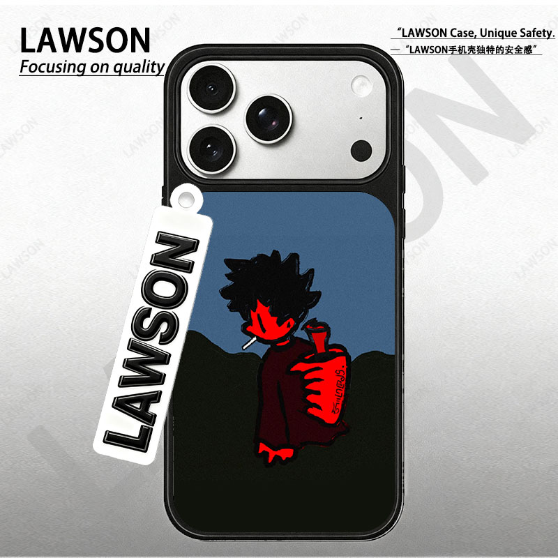 忧郁男孩磨砂磁吸黑边苹果17promax/16/15华为小米防摔防汗手机壳