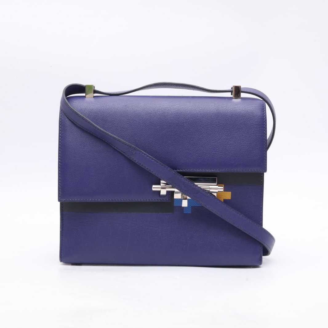 99新 Hermes/爱马仕 小花Jerry P205335925 Verrou23水墨蓝D刻