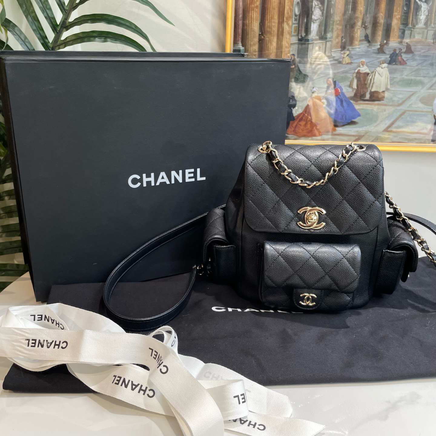 95新 Chanel/香奈儿 御古屋/59361/23kDuma双肩 芯片