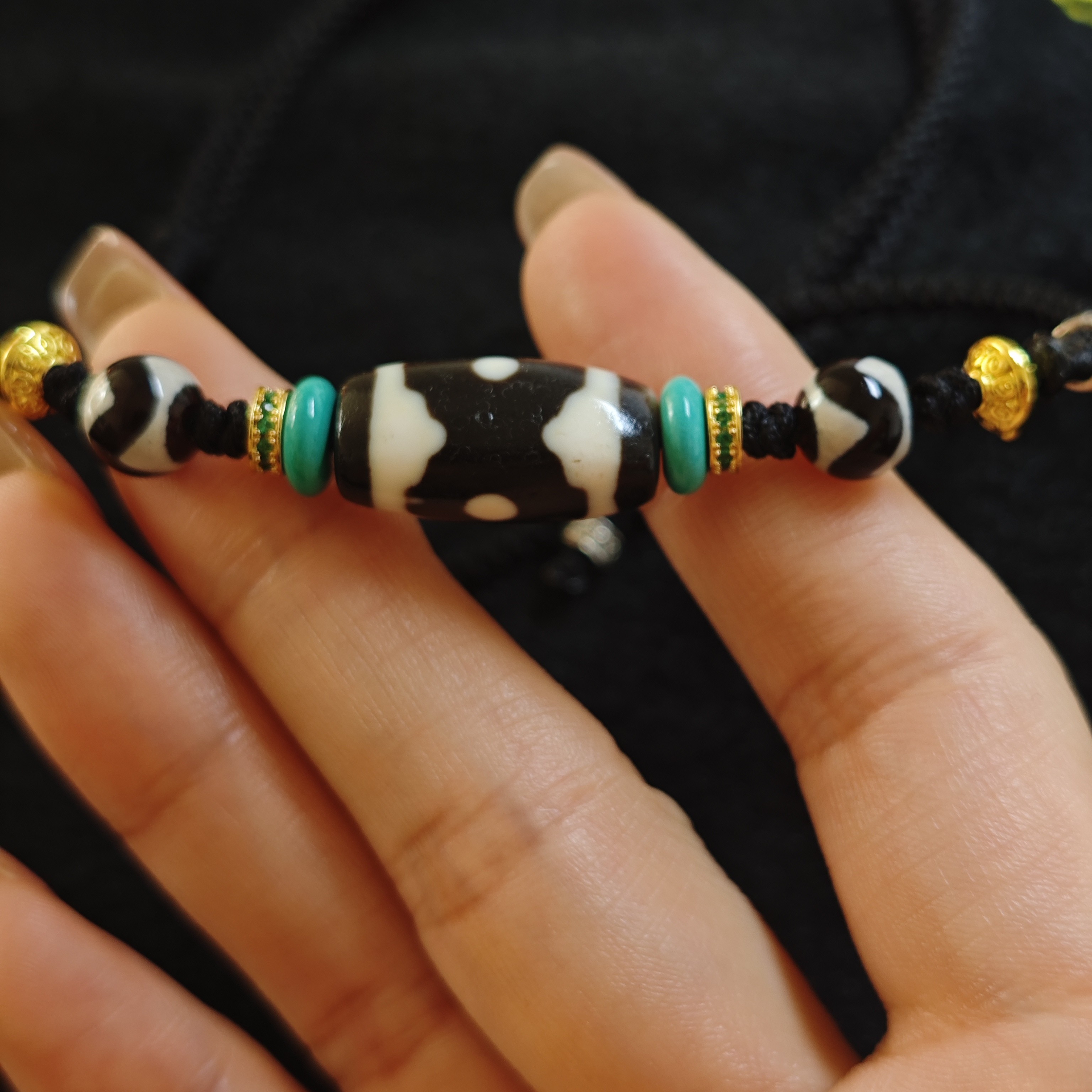 台珠聚缘古法坦诚三眼桶珠设计款玛瑙玉髓吊坠