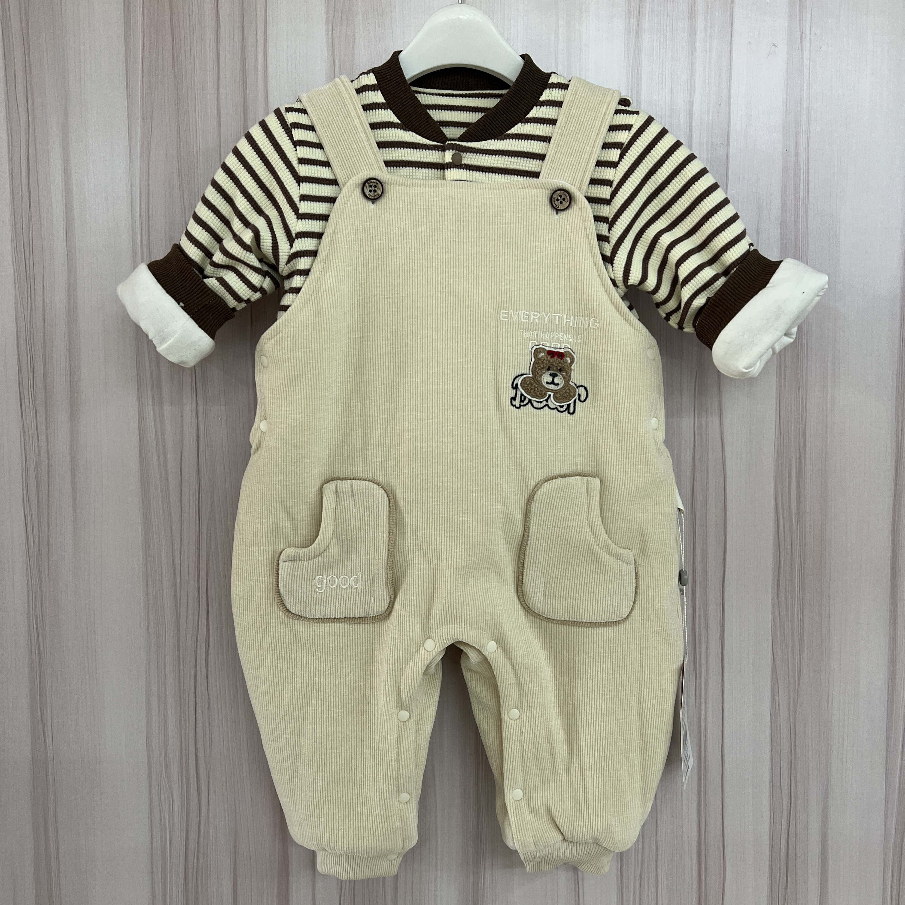 金贝贝新款薄棉洋气分体闭裆两件套