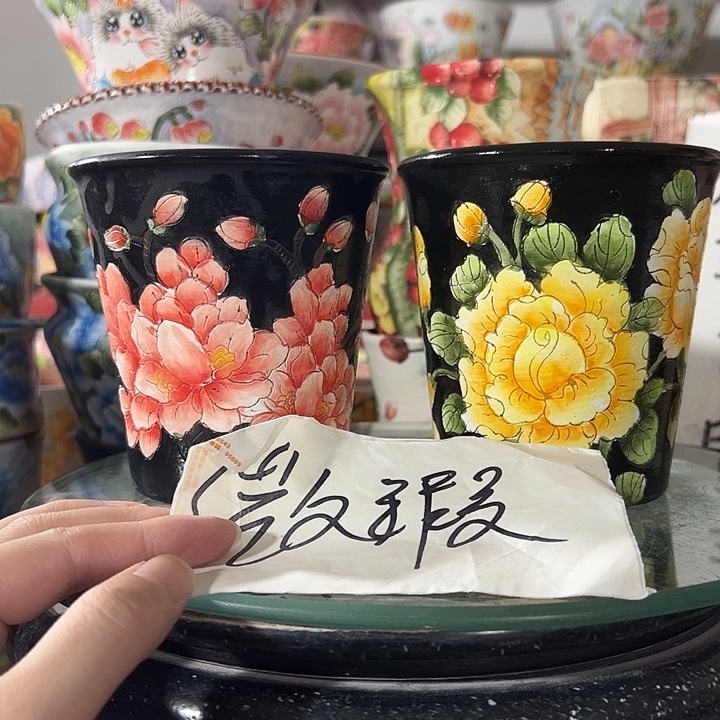 景德镇手绘花盆 满38包邮