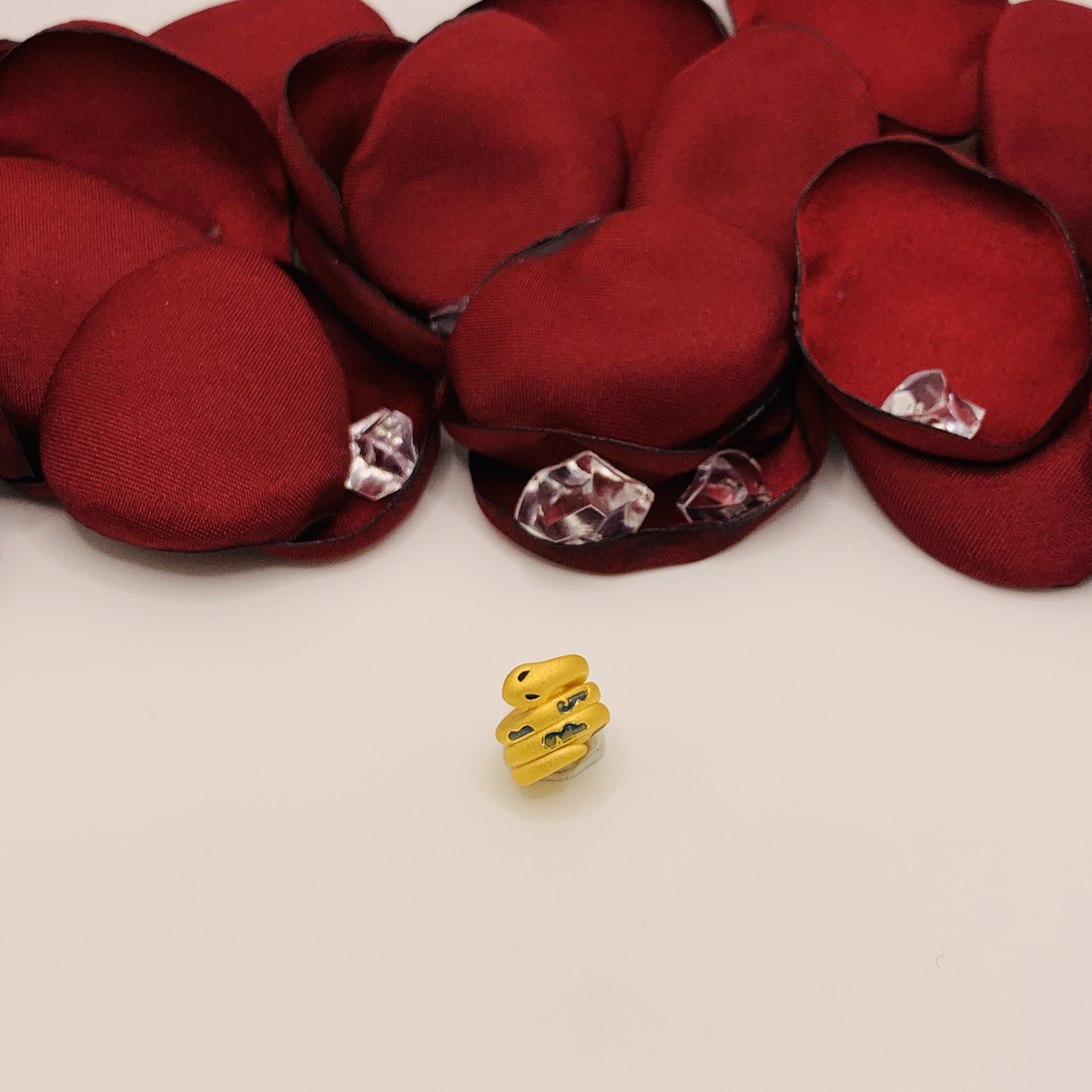 卷卷蛇黄金转运珠 足金999 蛇影迷踪 炫酷蛇年