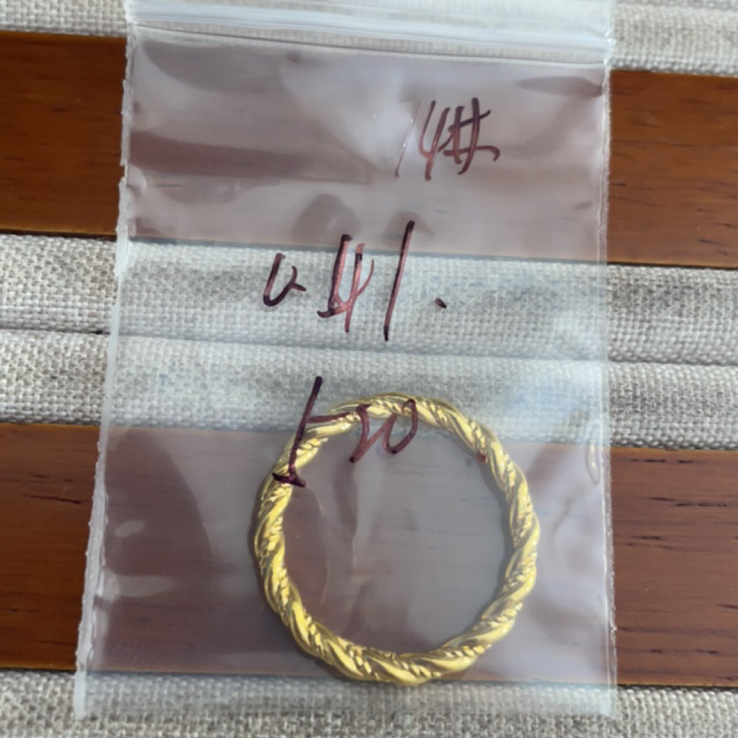 克重0.41 14号 麻花戒指 足金999