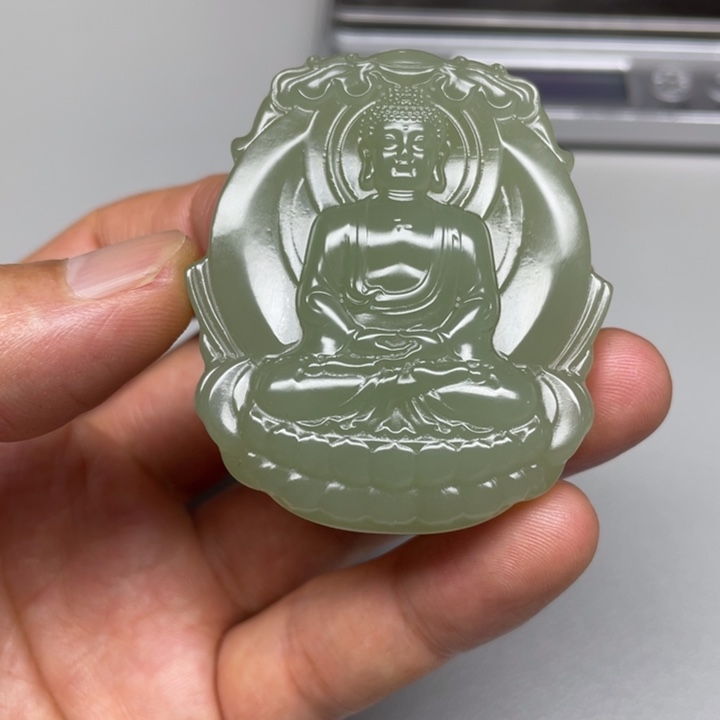 和田玉未镶嵌吊坠(不含链)蓝*壁