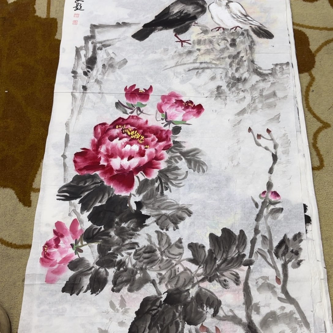 国画顾传吉四尺花鸟艺