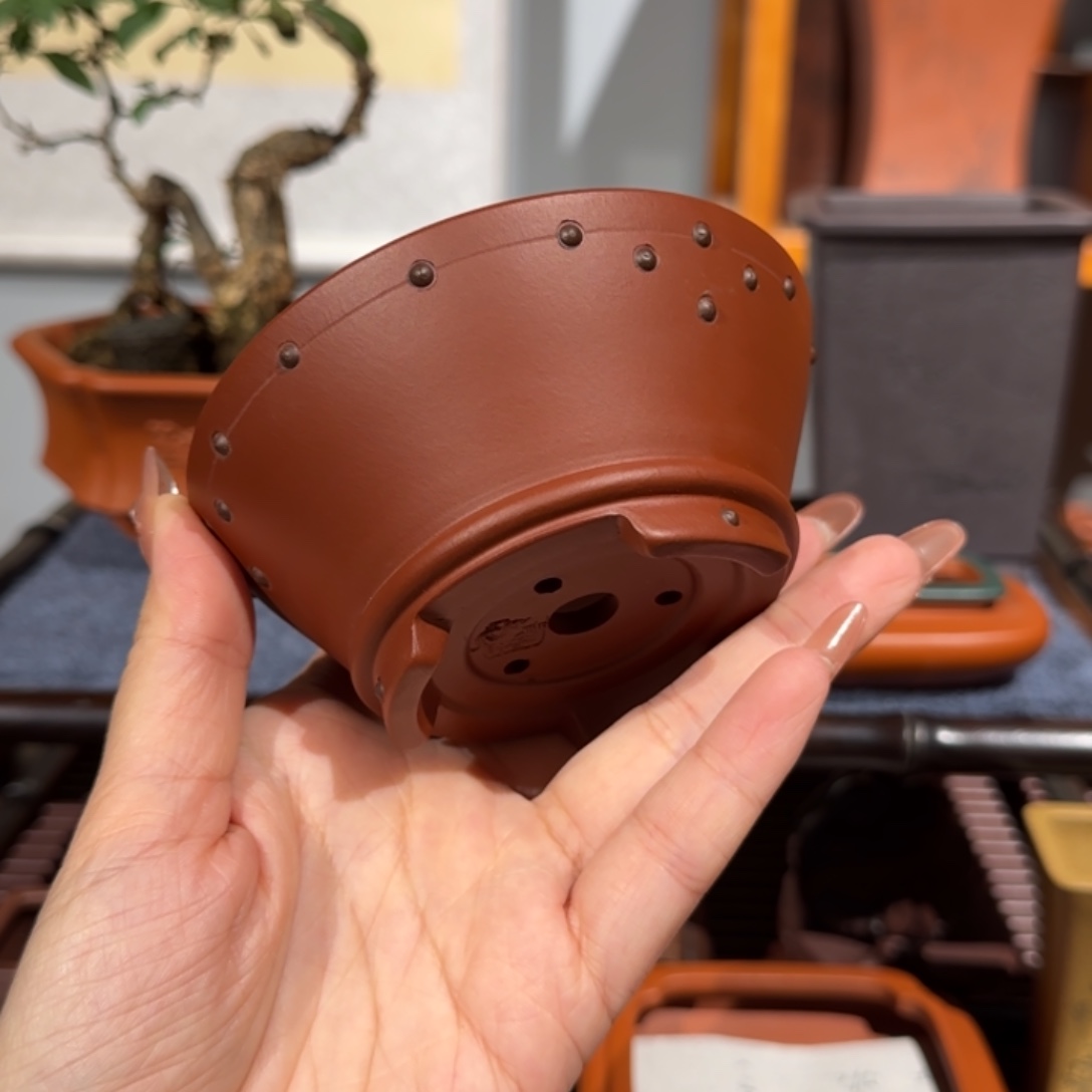 紫砂花盆口径9深度3.5