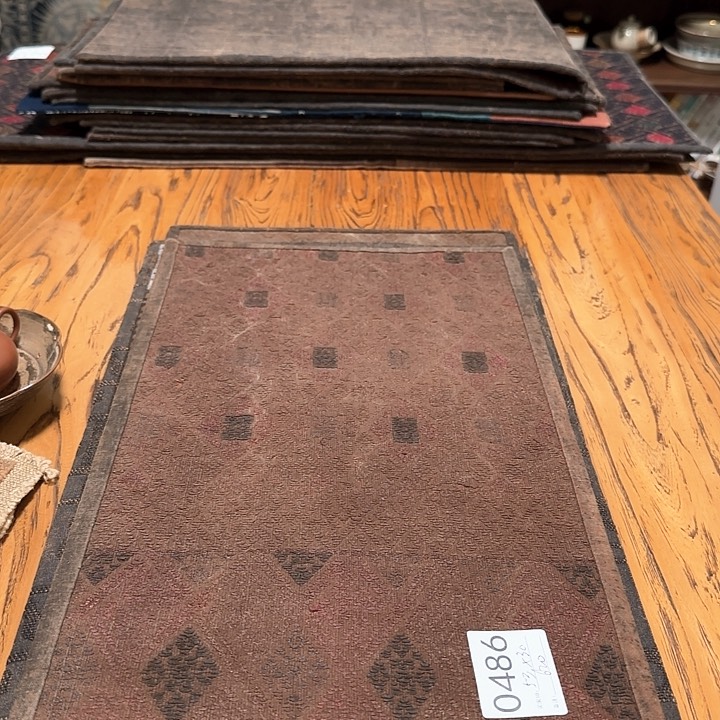 紫砂柿染织锦茶席