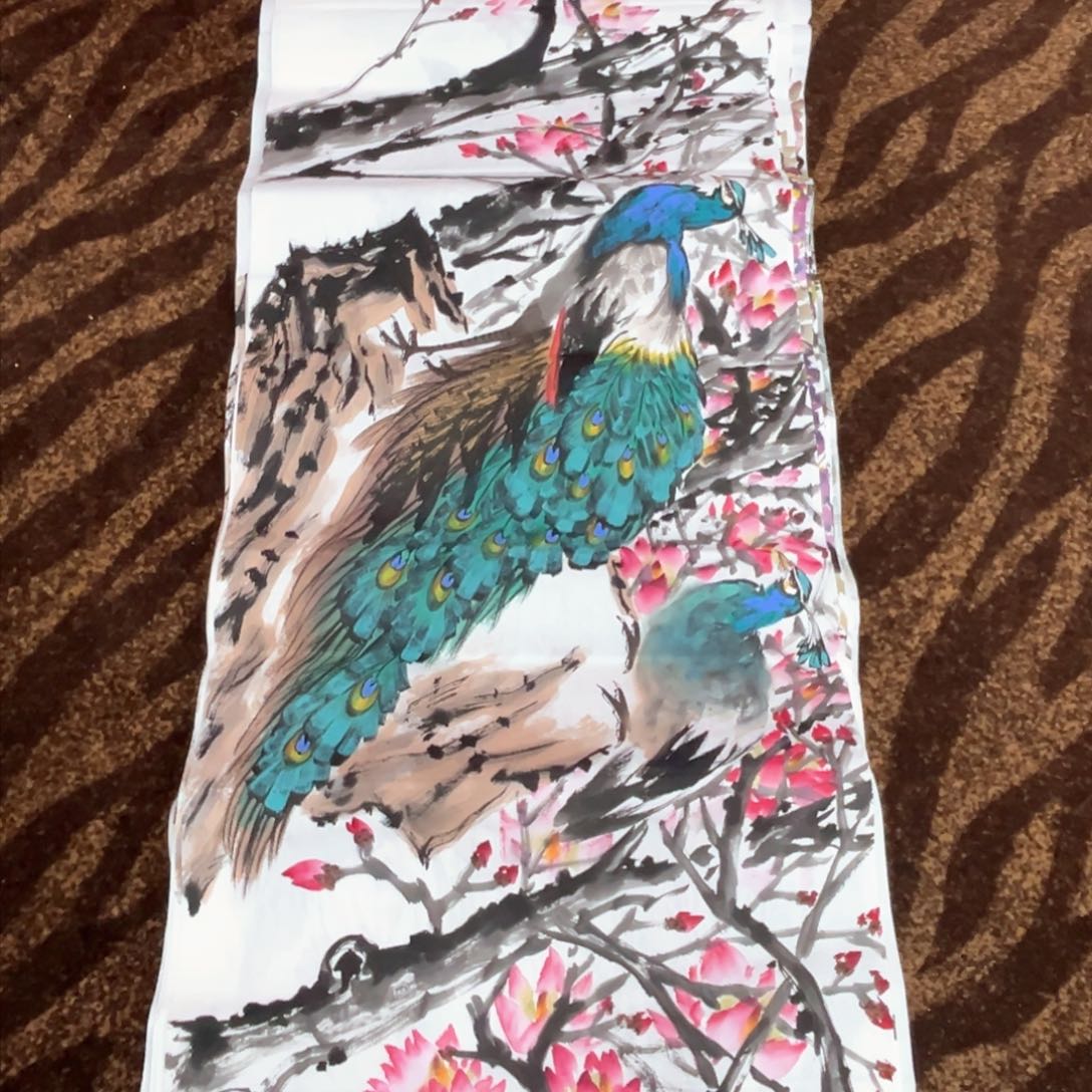 国画王孝华老师八尺对开绘画