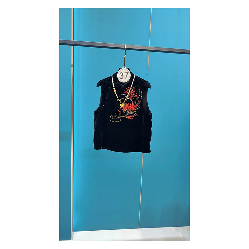 彼岸花 刺绣朋克风轻奢网红马夹马甲中式长款马甲