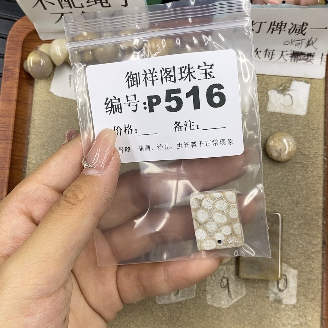 硅化珊瑚（珊瑚玉）未镶嵌颈饰枳*、