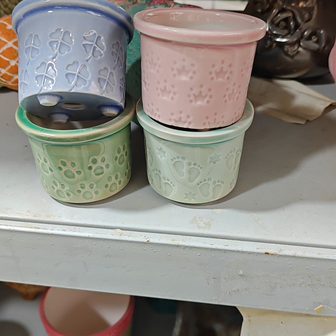 红陶吸水透气的白陶花盆凑满12发货