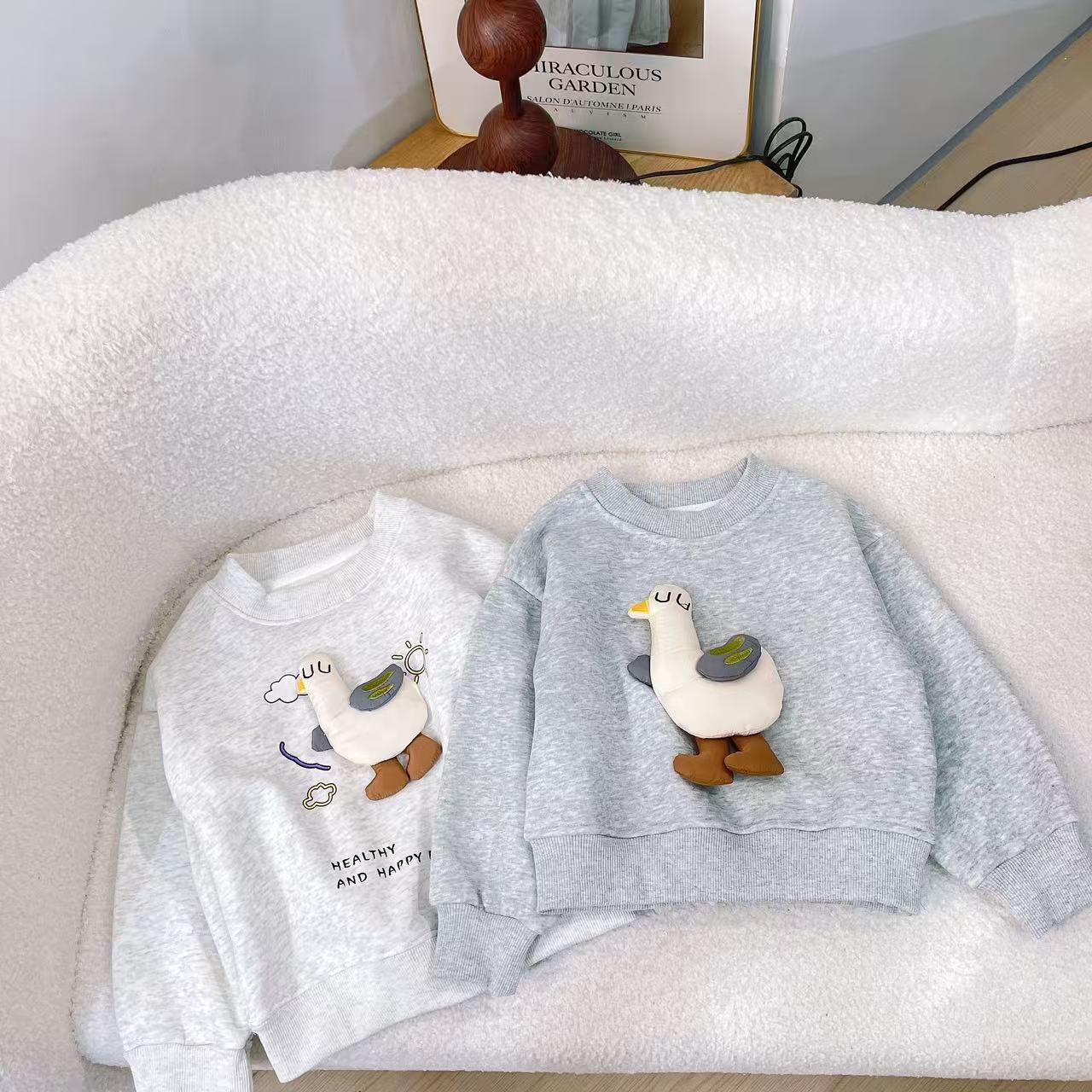 【立体卡通工艺刺绣 超软精梳棉】儿童加绒卫衣1208007