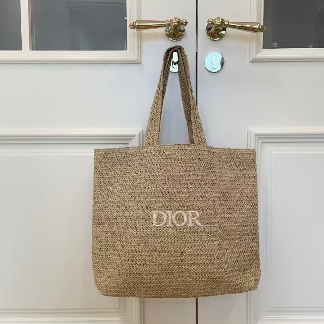 专柜赠品 DIO R草编托特包 化妆包 洗漱包收纳包
