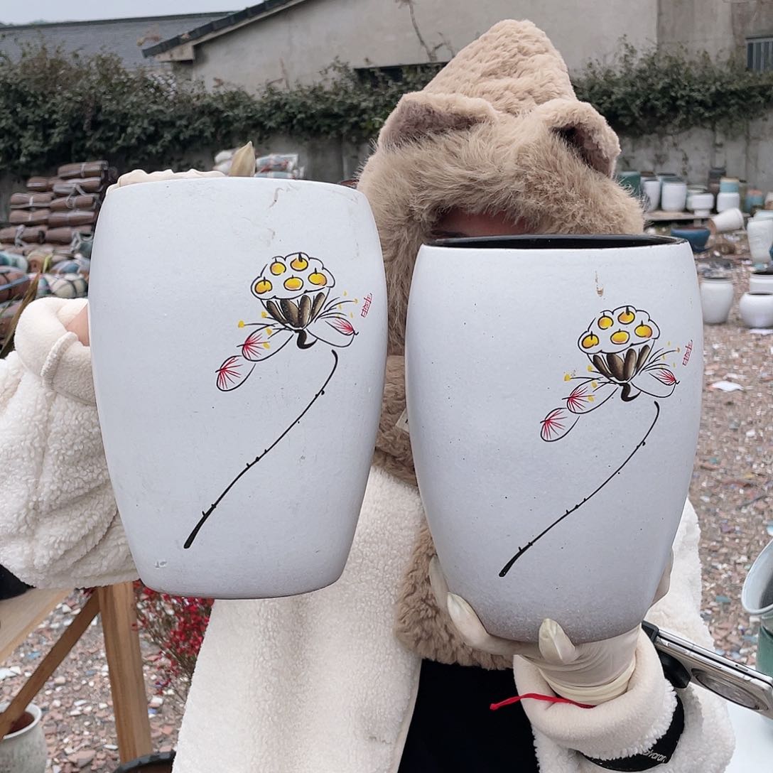 红陶王嫂花盆0125-127