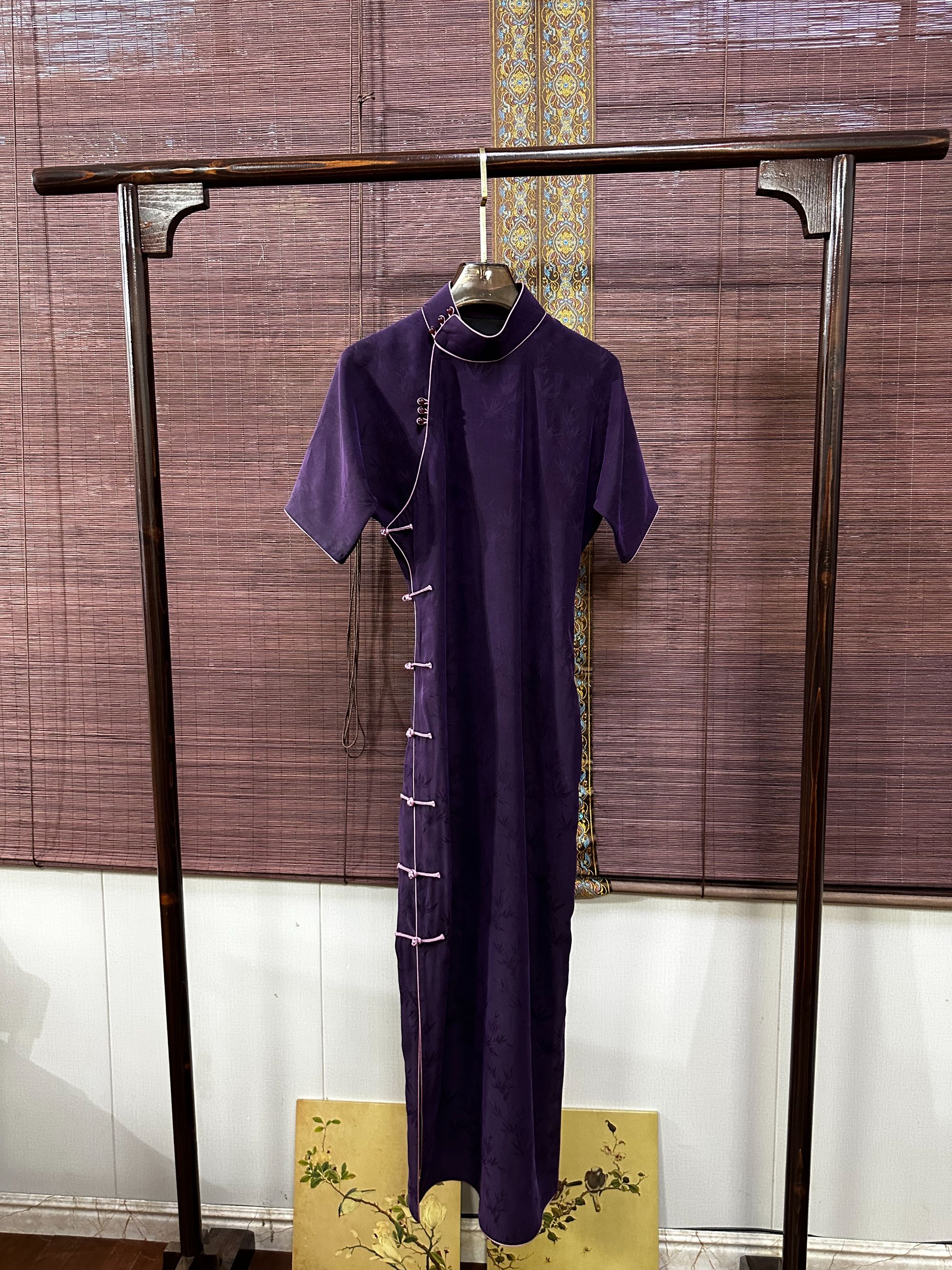 经典古法平裁长款旗袍定制款