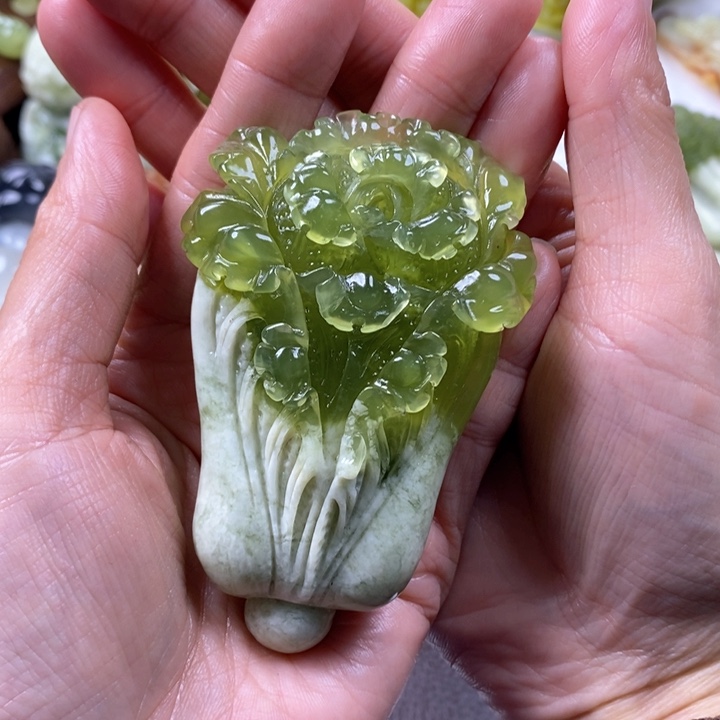 蛇纹石玉手把未镶嵌好*