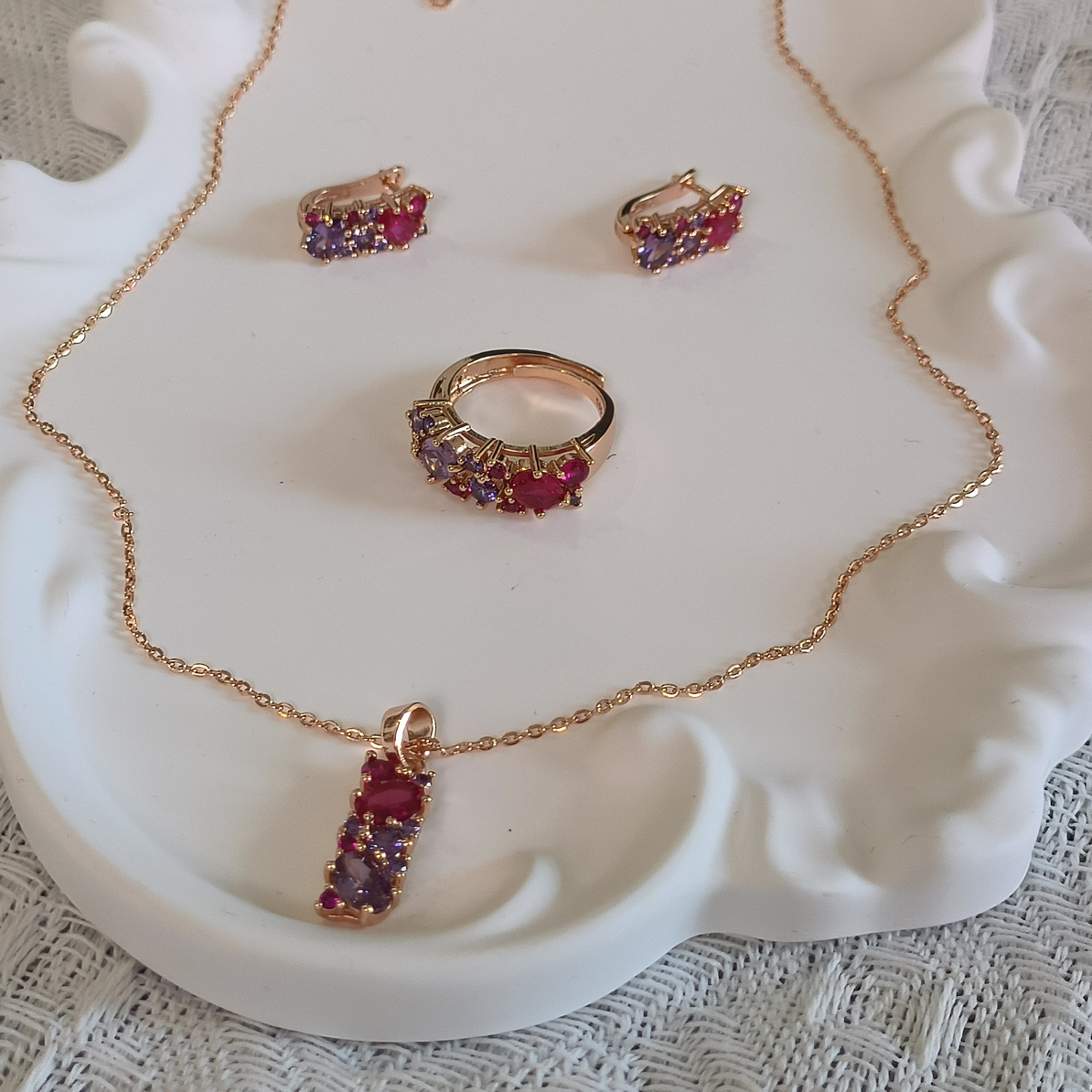 铜合金项链 585kizil altun pason项链三件套