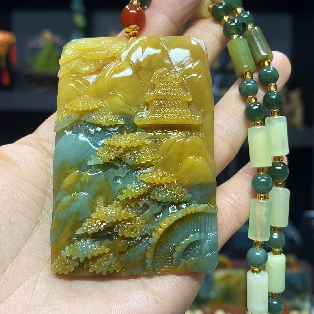 未镶嵌岫玉挂件吊坠