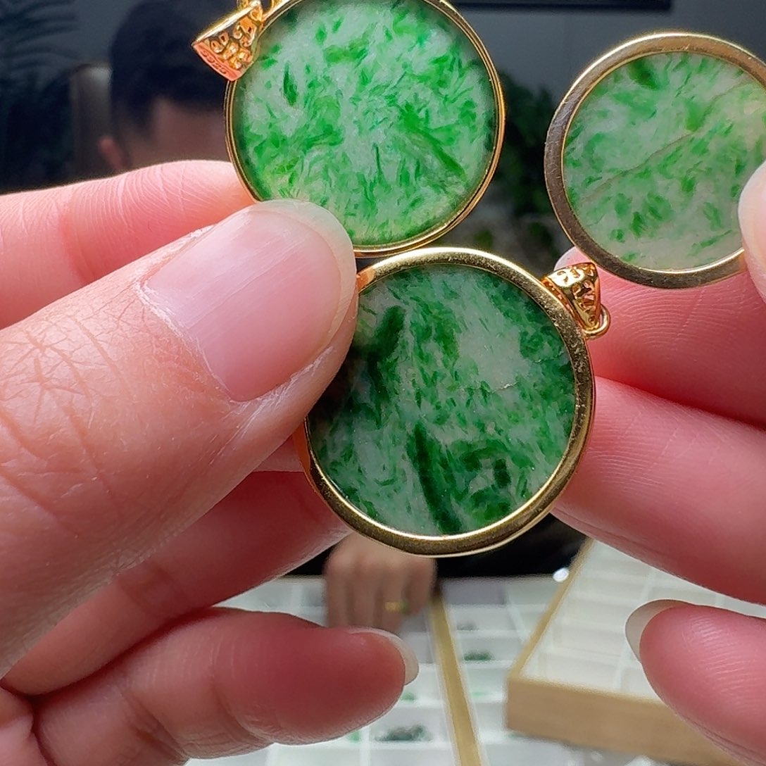 翡翠银S925镶嵌吊坠(不含链)多样性发货其一