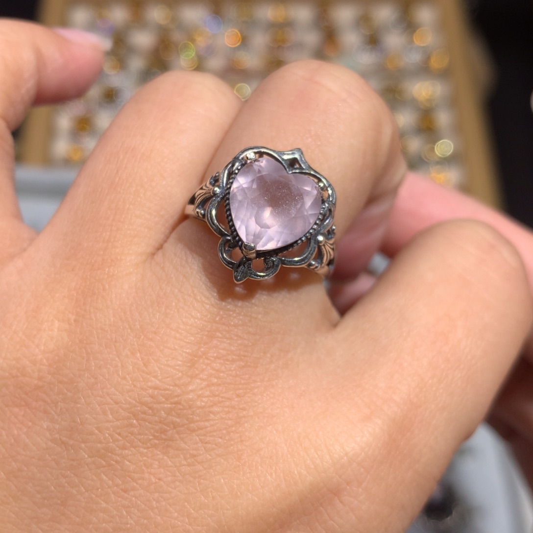 【闪购商品】水晶戒指银S925镶嵌戒指